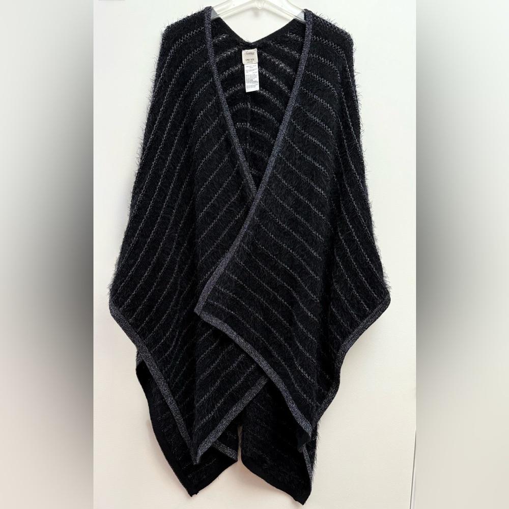 Soma Black and Silver Women's Poncho